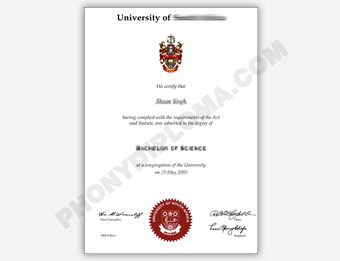 University of South Africa - Fake Diploma Sample from Africa